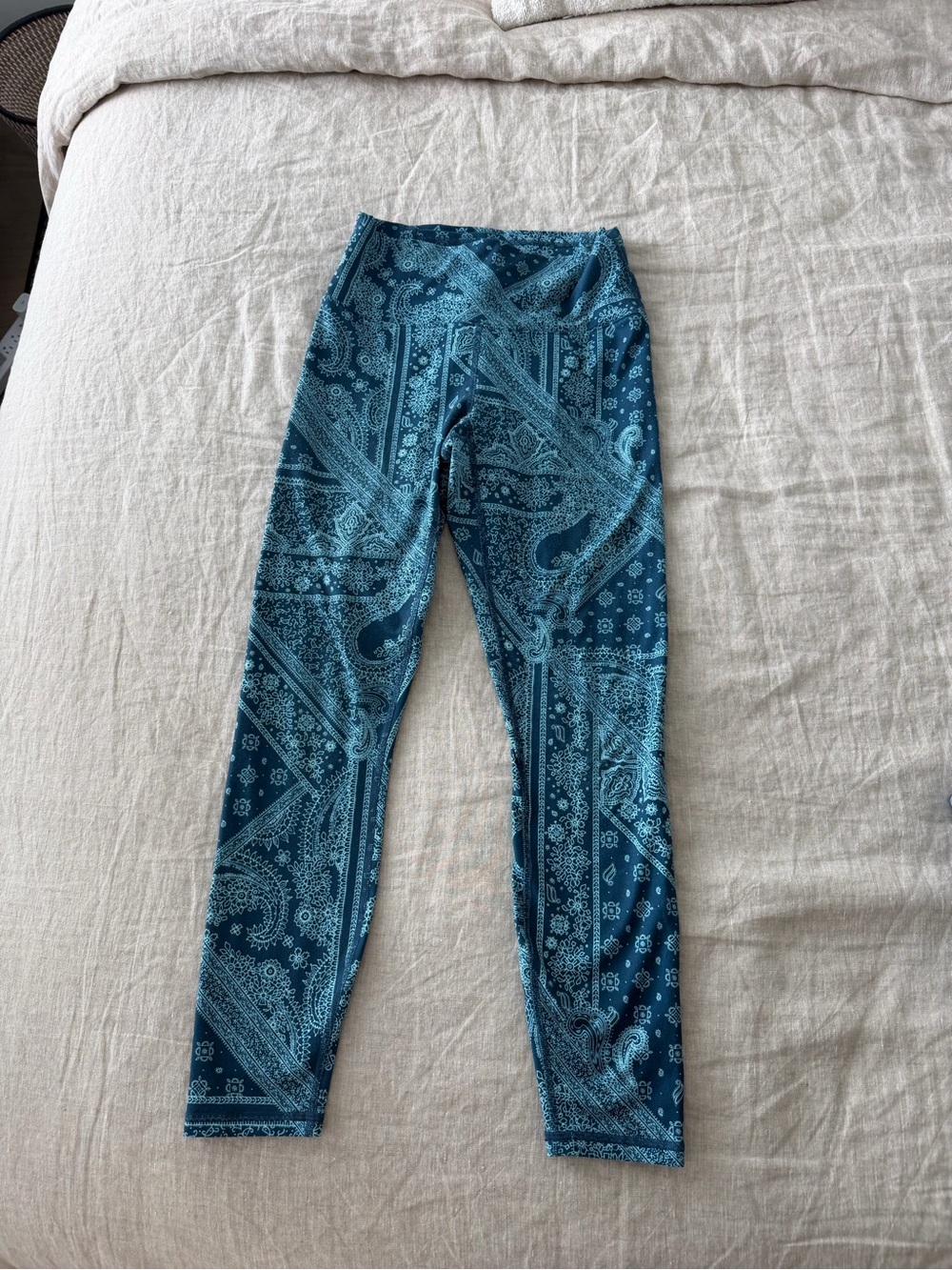 Fabletics Blue Paisley Print Leggings